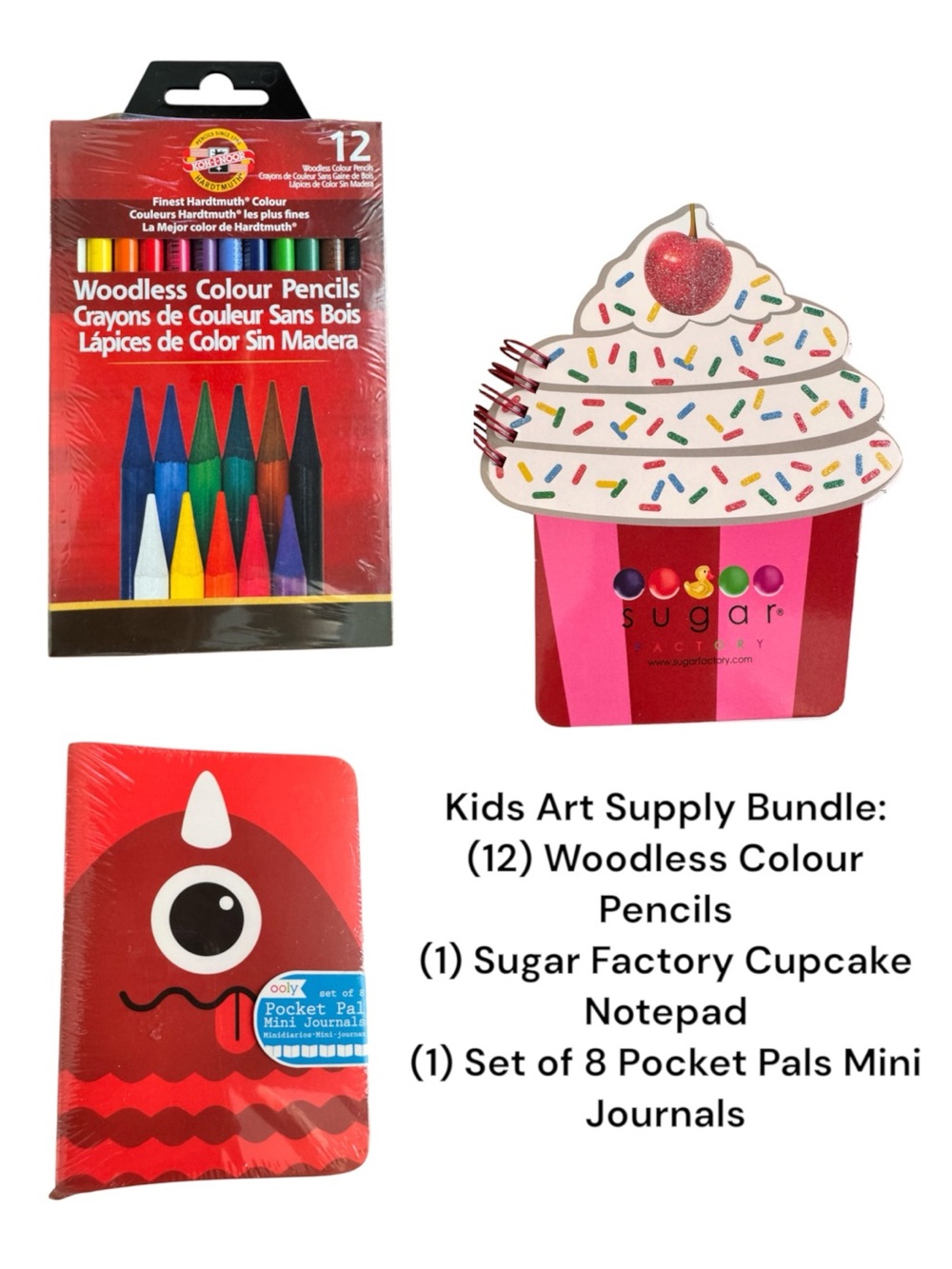 Kids Art Supply Bundle Woodless Color Pencils Notepad Mini Journals Set